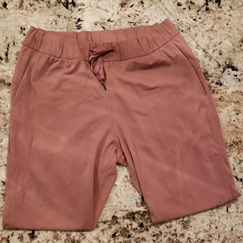 Pink soft capri drawstring pants